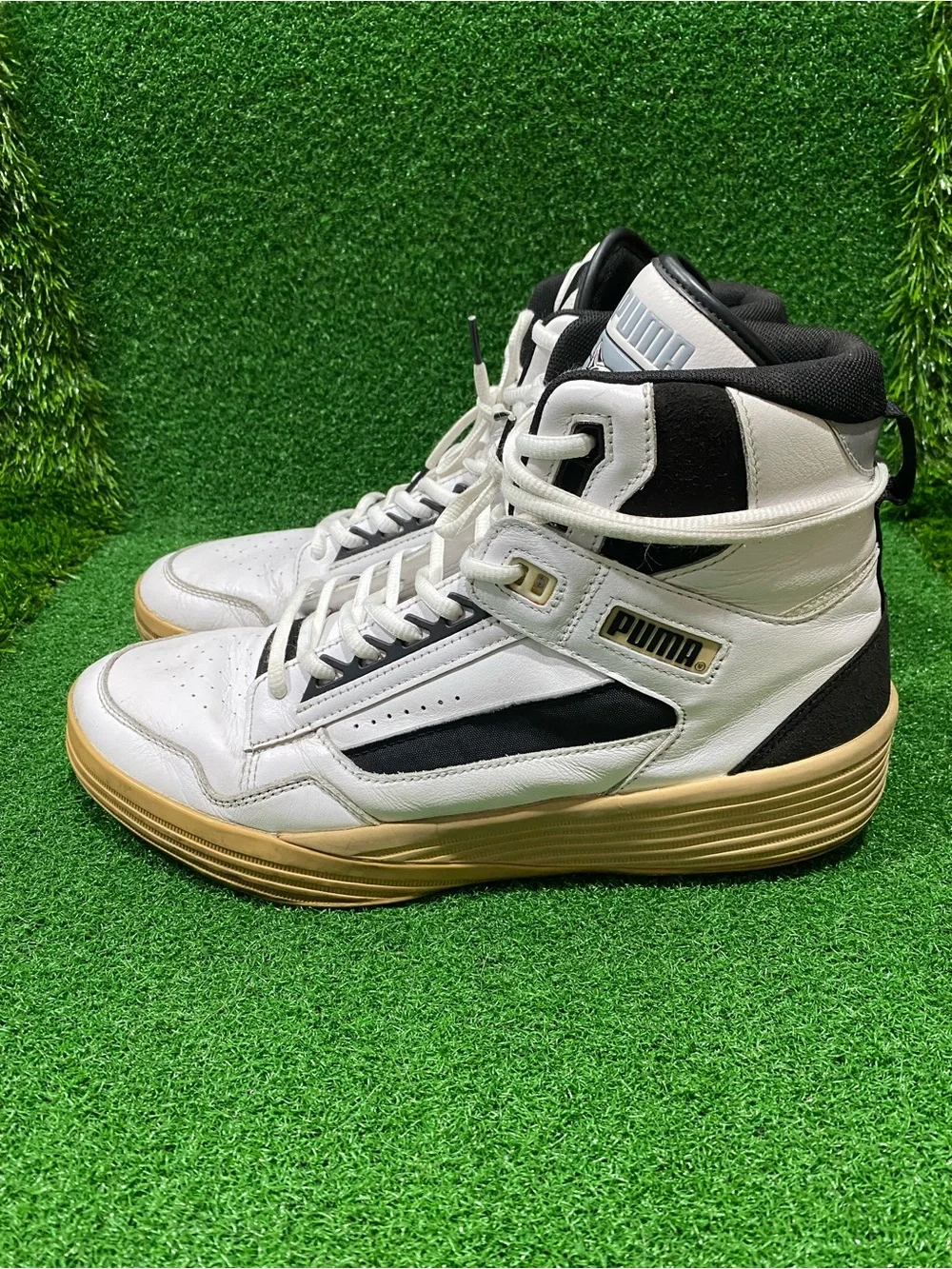 Puma x Rhude x Kuzma Mid White/Black Clyde all-Pro Sneaker Sz 11.5 Men’s